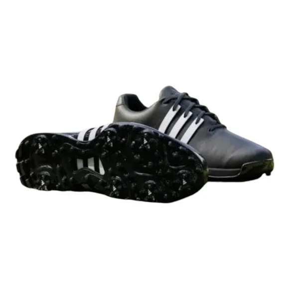 Adidas Tour360 24 IF0250 Men's‎ Golf Shoes, Black/White, Size 9W NEW